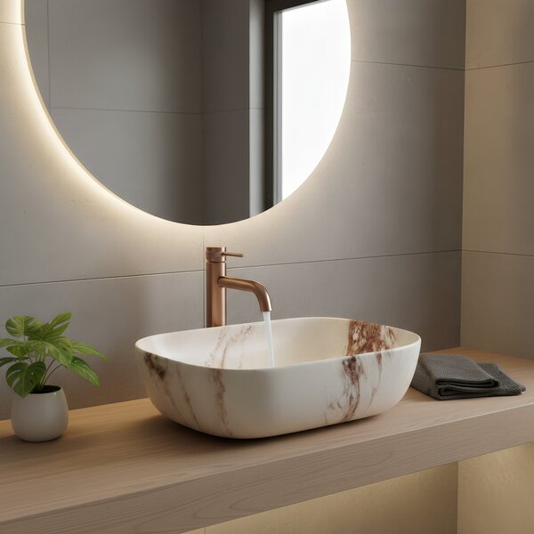 Countertop washbasin Rea Belinda Marrone Matt