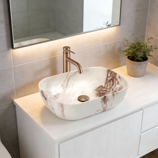 Countertop washbasin Rea Belinda Marrone Matt