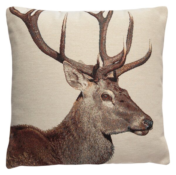 Tapestry Stag Cushion Natural