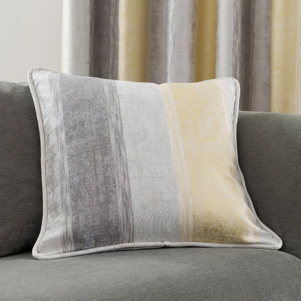 Sadie Stripe Ochre Cushion Grey and Yellow