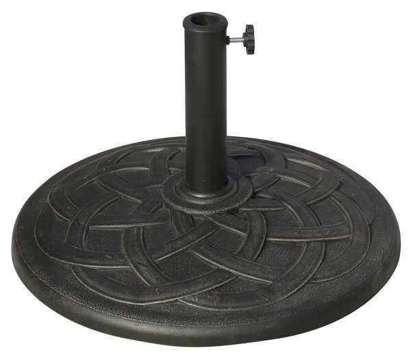Outsunny Parasol Base: Resin Umbrella Stand for 28mm & 38mm Poles, Weather-Resistant, Bronze Hue Aosom UK