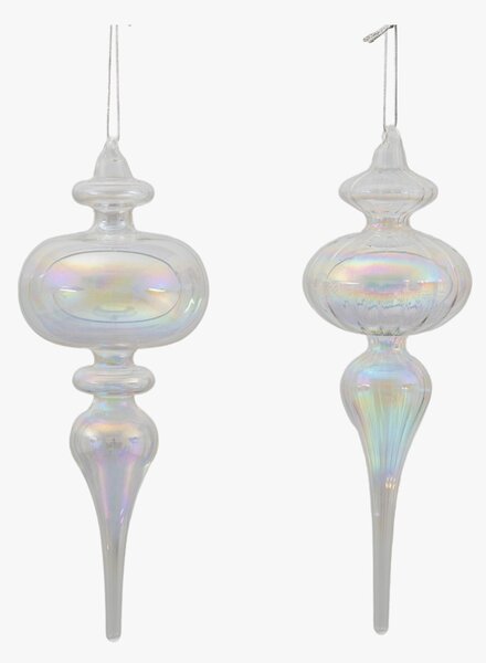 Bellamie Opalescent Bauble in Clear - Set of 2