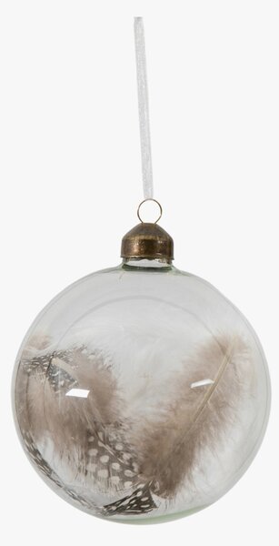 Plume Bauble in White and Natural - Set of 3