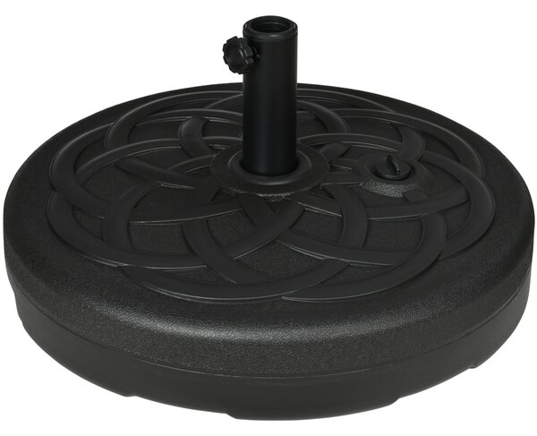 Outsunny Parasol Base Stand: Outdoor Umbrella Holder, Water/Sand Fillable Weight with Handle, 25kg/35kg, Black Aosom UK