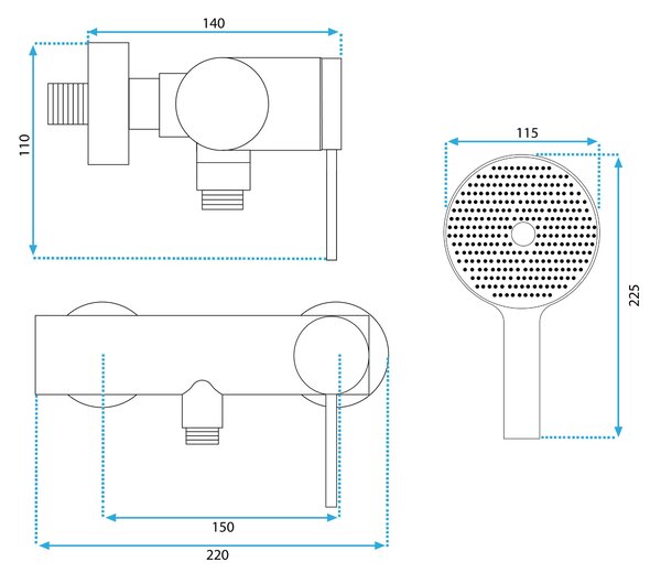 Shower faucet REA Foss/Clif Brush Nickel