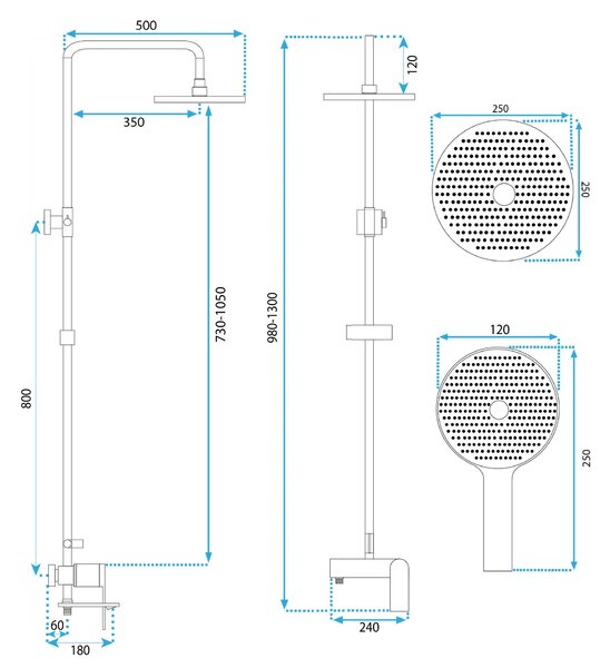 Shower set REA AVALON GOLD
