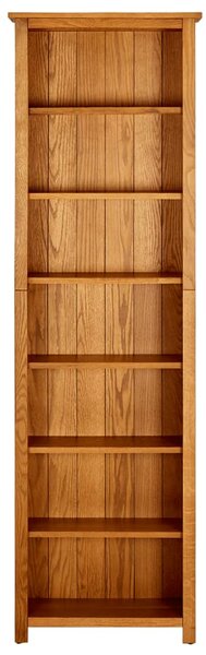 7-Tier Bookcase 60x22x200 cm Solid Oak Wood