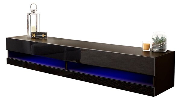 Galicia 150cm LED Wall TV Unit Black