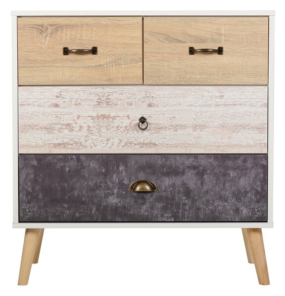 Nordic 4 Drawer Chest Brown and Grey