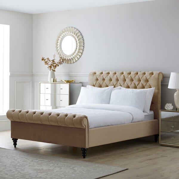 Classic Taupe Chesterfield Bed Taupe (Cream)
