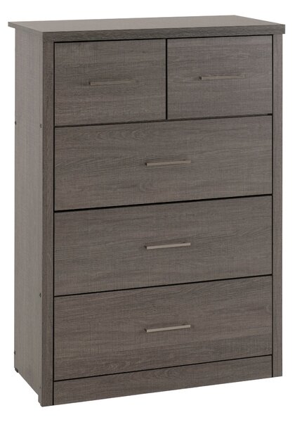 Lennon Grey 5 Drawer Chest Black