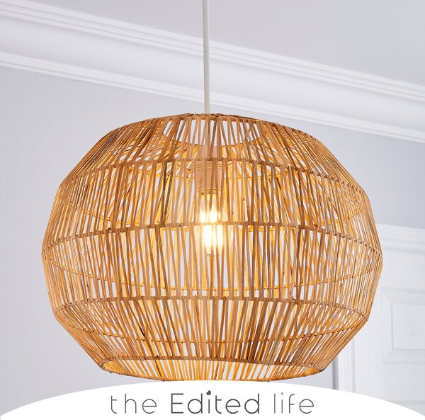 Wicker Woven Easy Fit Pendant Natural Natural