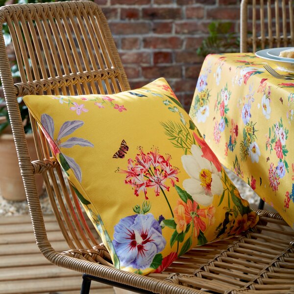 The Royal Horticultural Society Exotic Garden Filled Cushion 43cm x 43cm Yellow