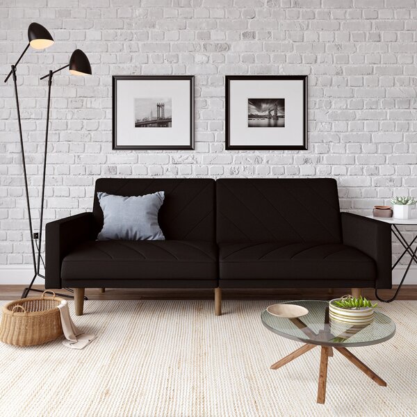 Paxson Linen Sofa Bed Black