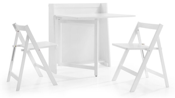 Helsinki Compact Dining Table and 2 Chairs White