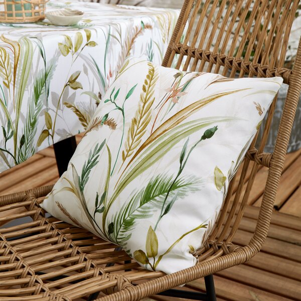 The Royal Horticultural Society Ornamental Grasses Filled Cushion 43cm x 43cm Natural