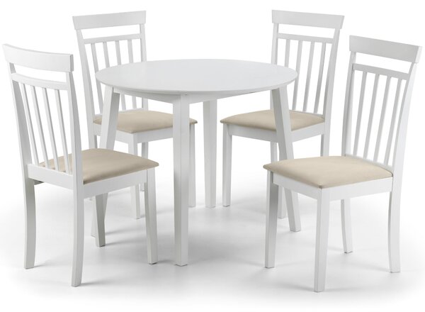 Coast White Dining Table with 4 Chairs White