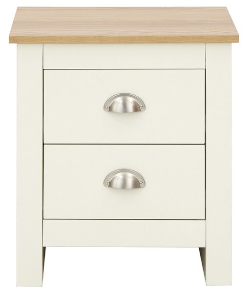 Lancaster Bedside Table Cream and Brown