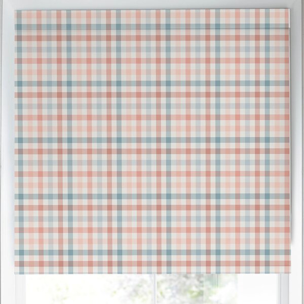 Laura Ashley Cove Check Translucent Made To Measure Roller Blind Blush
