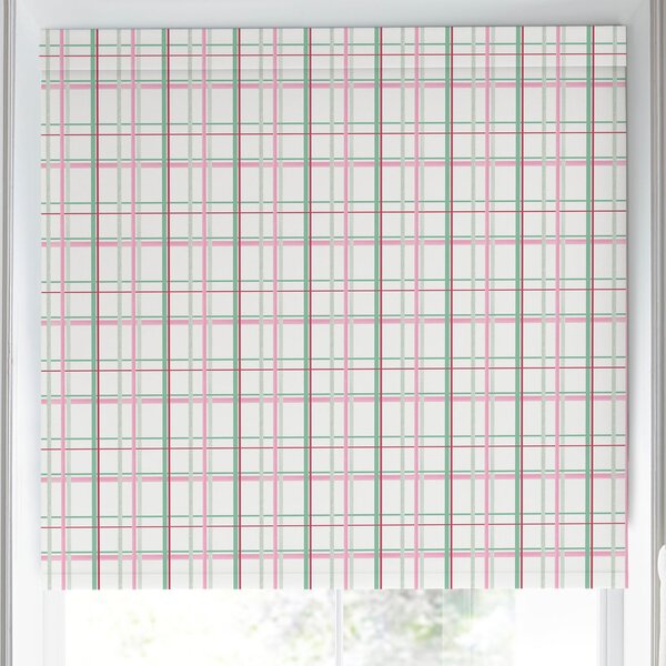 Laura Ashley Burford Check Translucent Made To Measure Roller Blind Rose