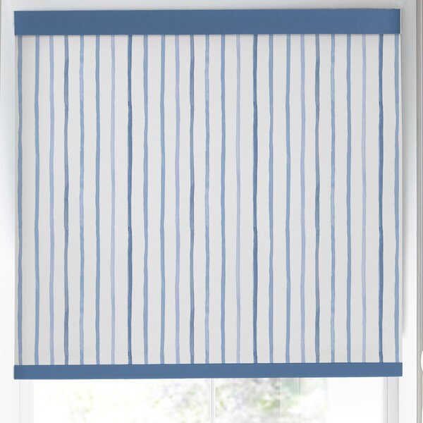 Laura Ashley Painterly Stripe Translucent Made To Measure Roller Blind Blue
