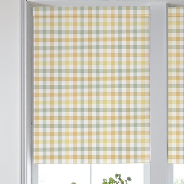 Laura Ashley Cove Check Translucent Made To Measure Roller Blind Ochre