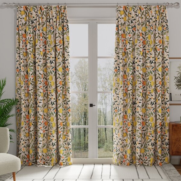 William Morris Fruit Made to Measure Curtain Orange