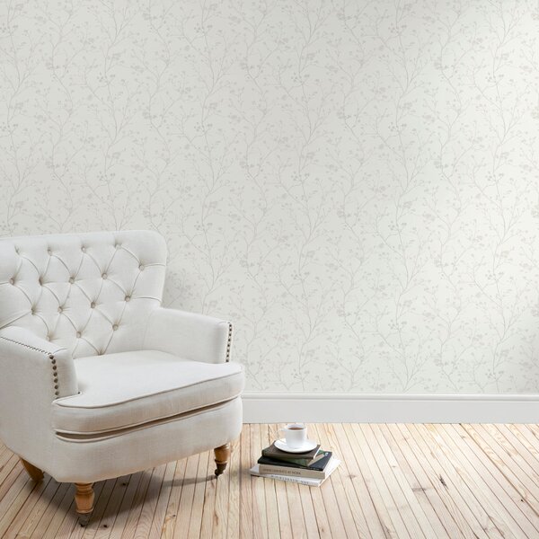 Ivory Sprig Wallpaper Beige