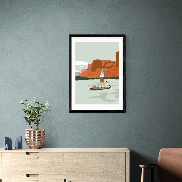 Desert Paddle Boarding Print Orange