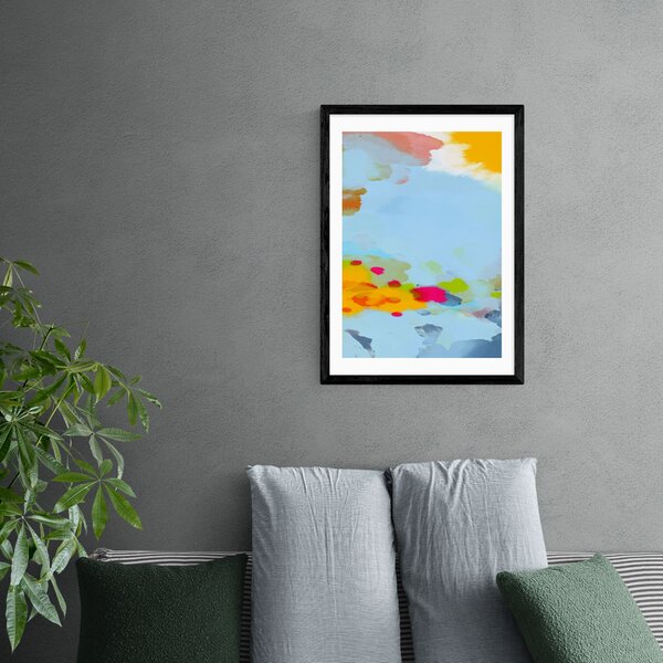 Red Poppies Field Abstract I Framed Print MultiColoured