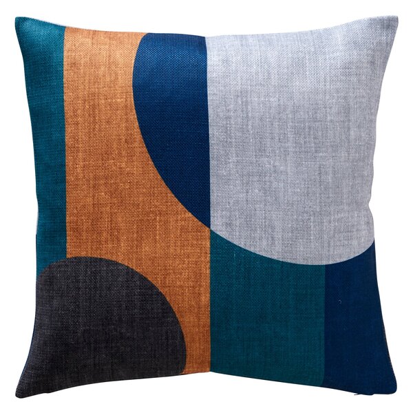 Elements Blocks Navy Cushion Navy, Black and Orange