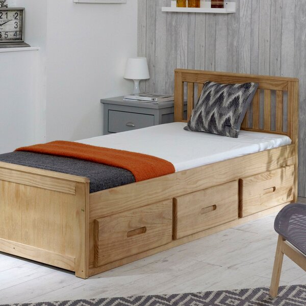 Mission Waxed Pine Storage Bed Brown