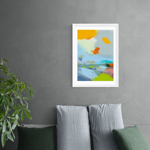 Red Poppies Field Abstract II Framed Print MultiColoured