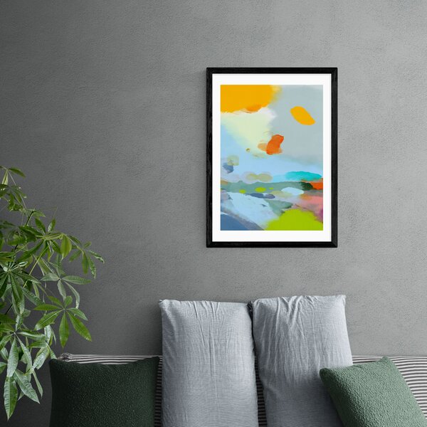 Red Poppies Field Abstract II Framed Print MultiColoured