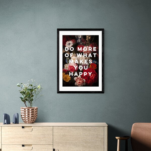 Do More Of What Makes You Happy Framed Print Red