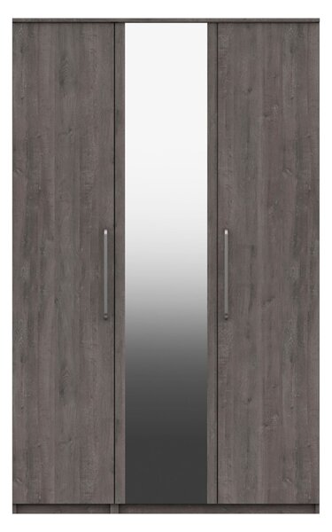 Parker 3 Door Mirrored Wardrobe Grey