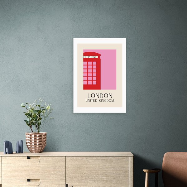 London Print Pink