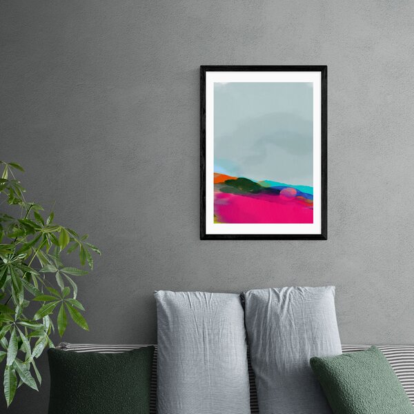 East End Prints Red Poppies Field Abstract III Framed Print MultiColoured