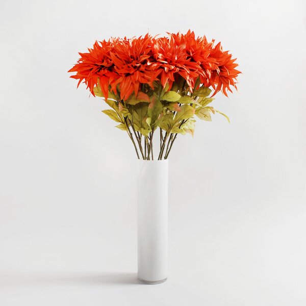 Pack of 12 Artificial Dahlia Orange Spray 80cm Rust