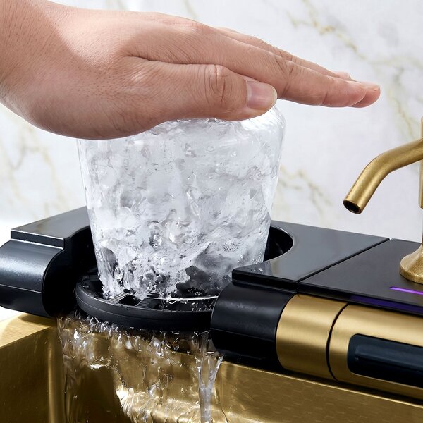 Multifunctional 10-in-1 steel sink REA Alonzo Brush Gold