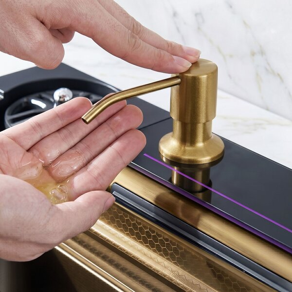 Multifunctional 10-in-1 steel sink REA Alonzo Brush Gold