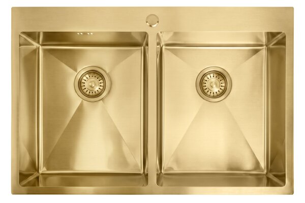 Stainless steel sink Joel BRUSH GOLD