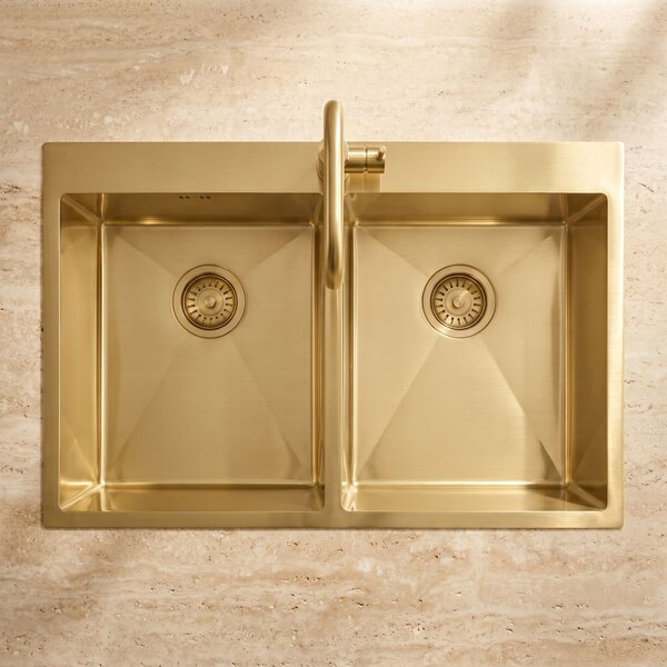Stainless steel sink Joel BRUSH GOLD