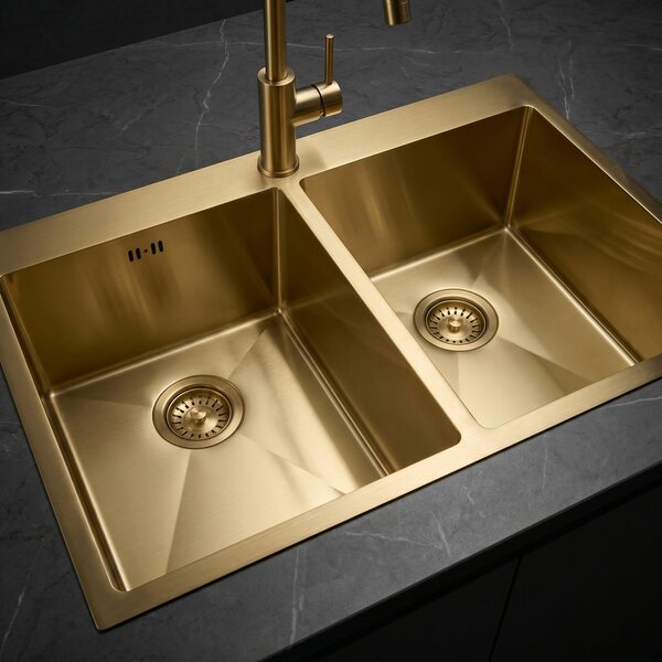 Stainless steel sink Joel BRUSH GOLD