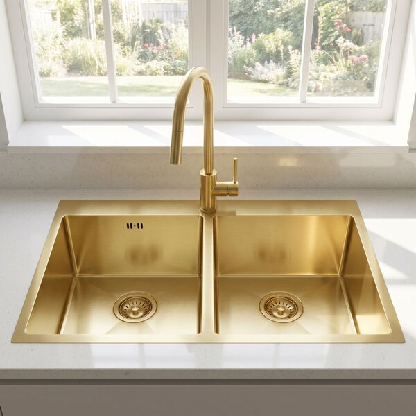 Stainless steel sink Joel BRUSH GOLD