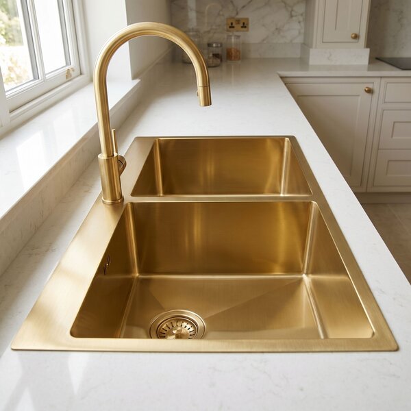 Stainless steel sink Joel BRUSH GOLD