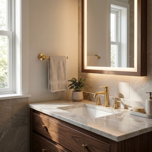 Bathroom hanger 29106 Riwon Brush Gold