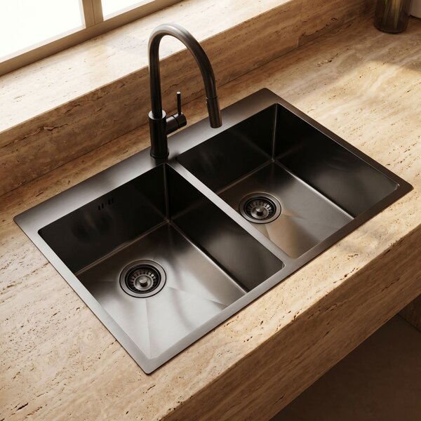 Stainless steel sink Rea Joel Black