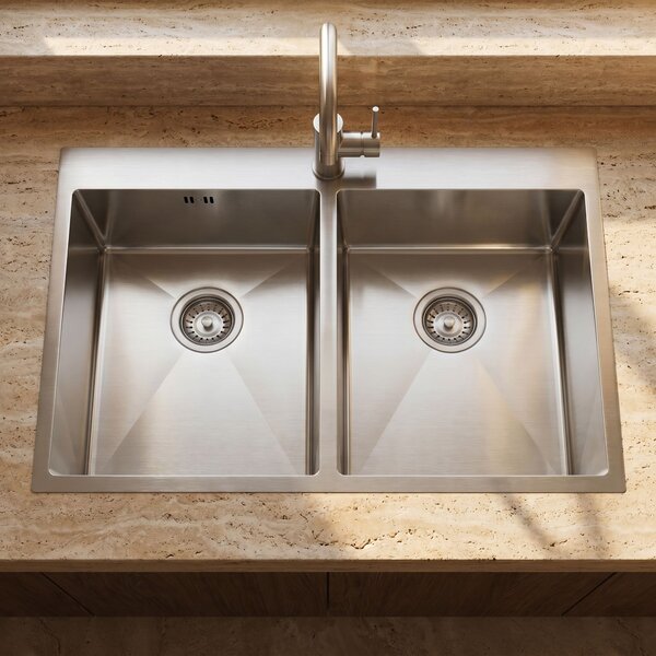 Stainless steel sink REA Joel BRUSH STEEL