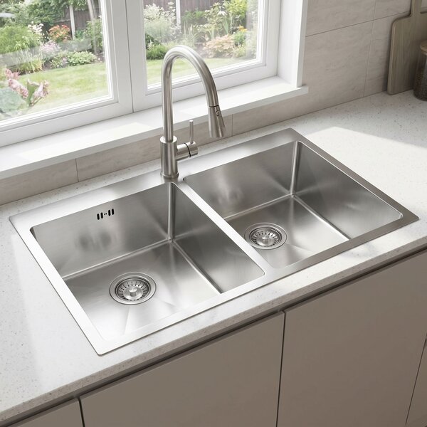 Stainless steel sink REA Joel BRUSH STEEL